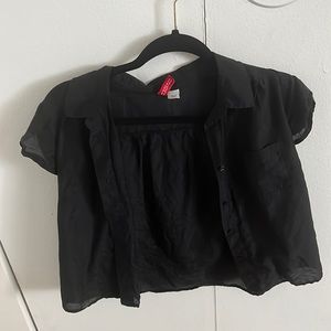 Black cropped blouse